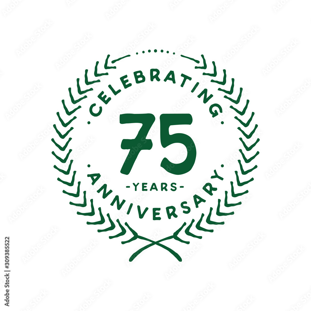 Fototapeta premium 75 years design template. 75th logo. Vector and illustration.