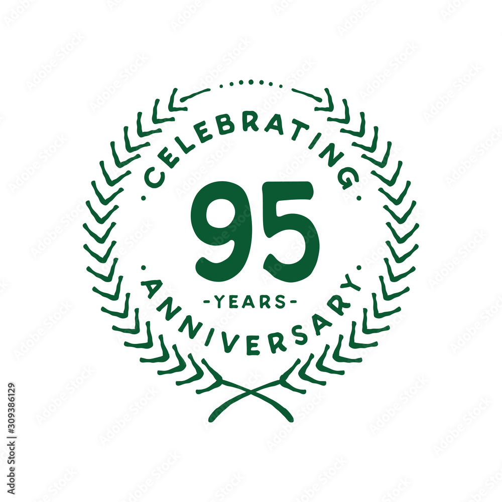 95 years design template. 95th logo. Vector and illustration. 95 years design template. 95th logo. Vector and illustration.