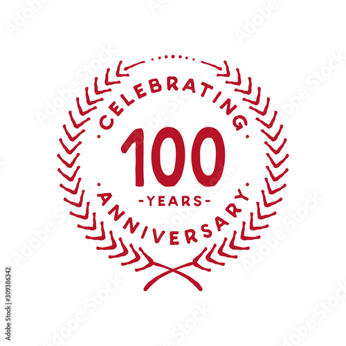 100 years design template. 100th logo. Vector and illustration.