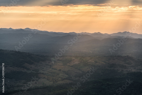 The ray of light among the mountain (Thailand) 