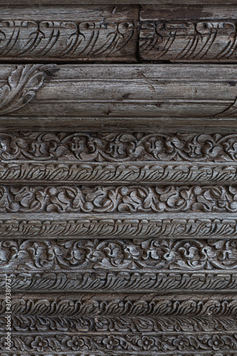 vintage  Wood carving closeup background