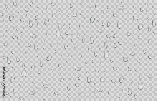 Drops of water, dew falls