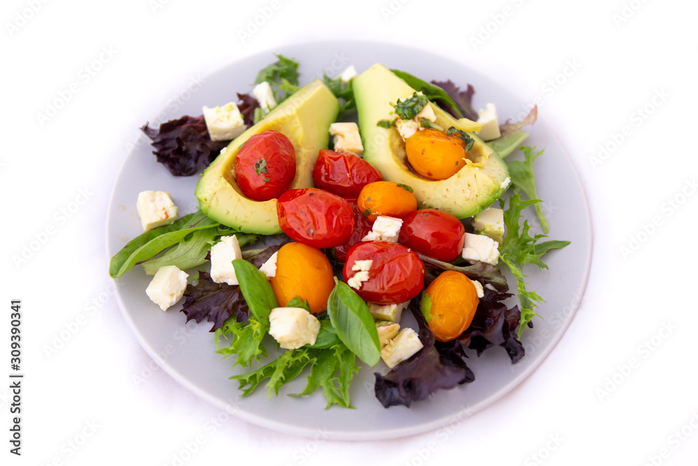 Avocado and Tomato Salad with Feta Cheese