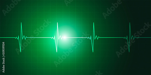 grafico, cardiologia, monitor, cuore, segnale, salute
