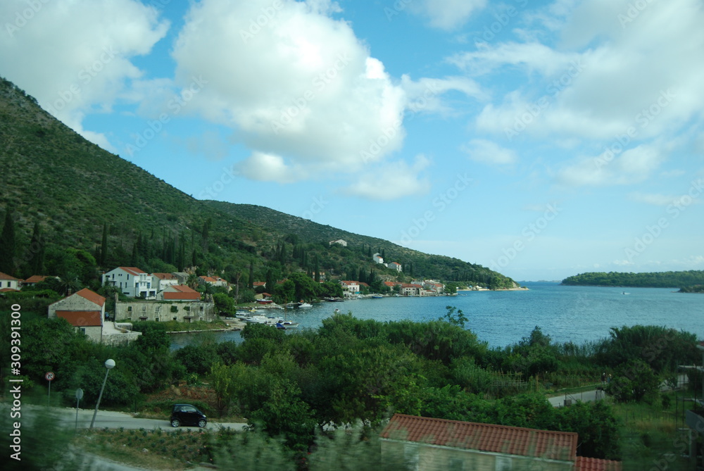 Beautiful small village in the mountains with a sea view