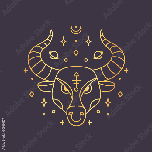 Taurus zodiac sign, horoscope symbol