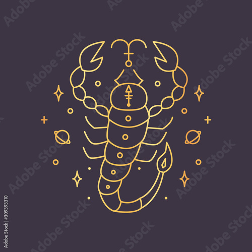 Scorpio zodiac sign, horoscope symbol