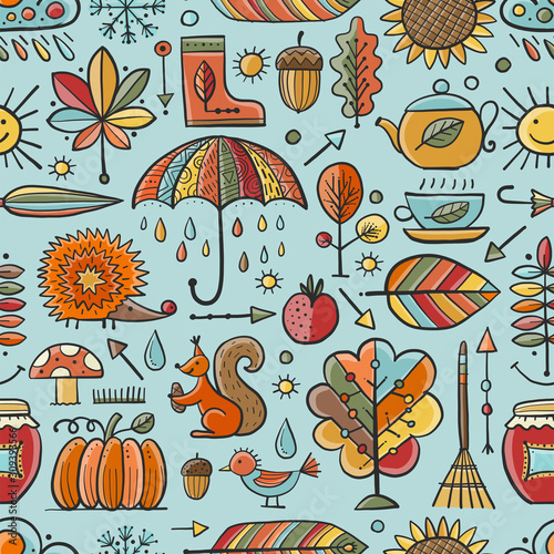 Autumn collection, seamless pattern for your design