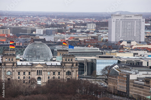 berlin citsycape germany in winter from above