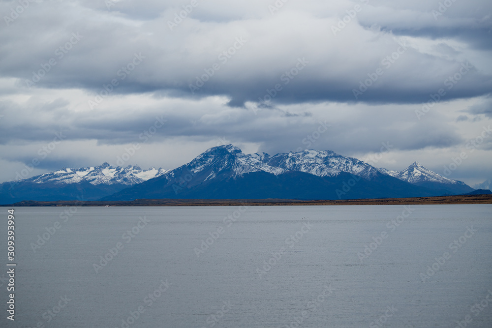 Landscape of Chilean Patagonia near Puerto Natales, Chile