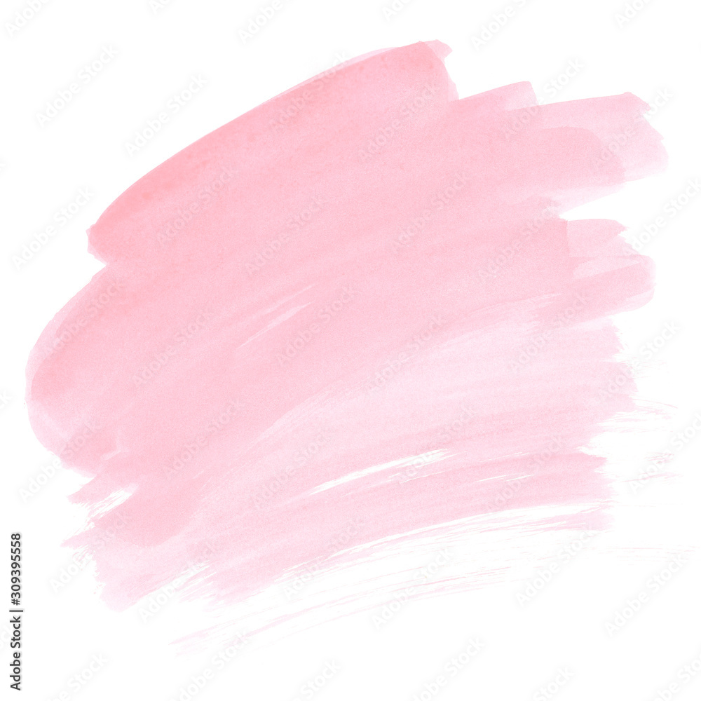 Pink watercolor stain Soft paint ombre brush strokes Blush abstract