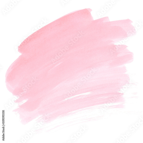 Pink watercolor stain Soft paint ombre brush strokes Blush abstract gradient Invitation card background