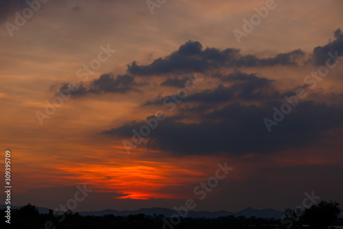 A beautiful and looking sweet sky at sunset time with nimbus clouds