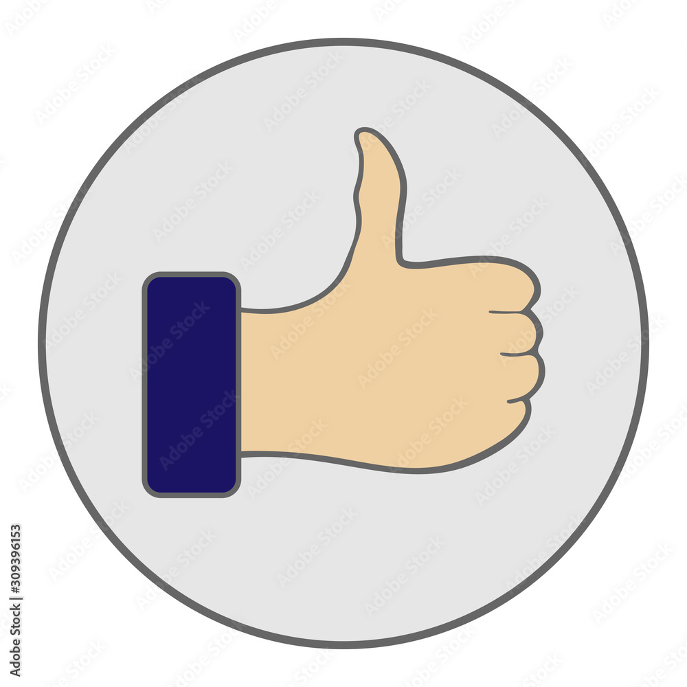Like icon. Hand like. Thumb up Vector illustration Like icon. Hand like. Thumb up Vector illustration