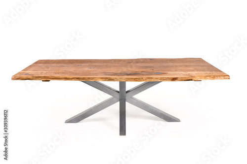 vintage wooden table isolated on white background