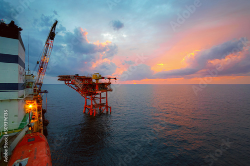 Oil and gas Rig In Mumbai India.