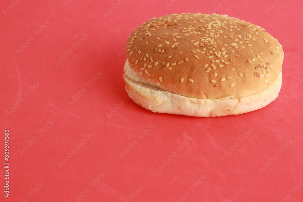 hamburger bun with sesame seeds hamburger bun with sesame seeds
