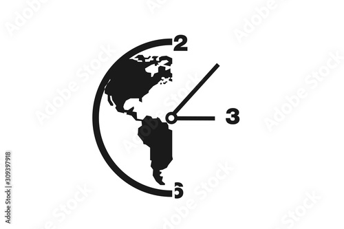 world time icon, world clock icon