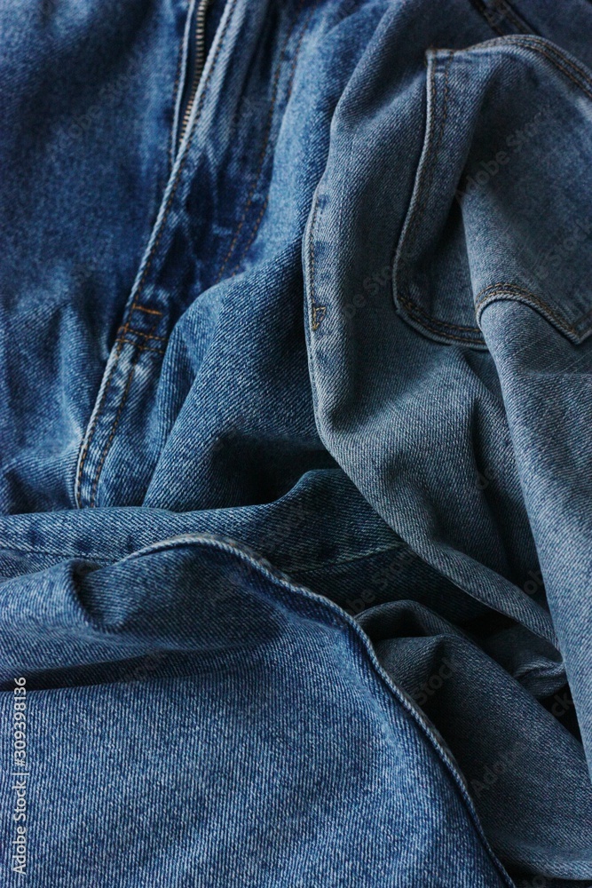 Beautiful blue jeans with pockets close up Beautiful blue jeans with pockets close up