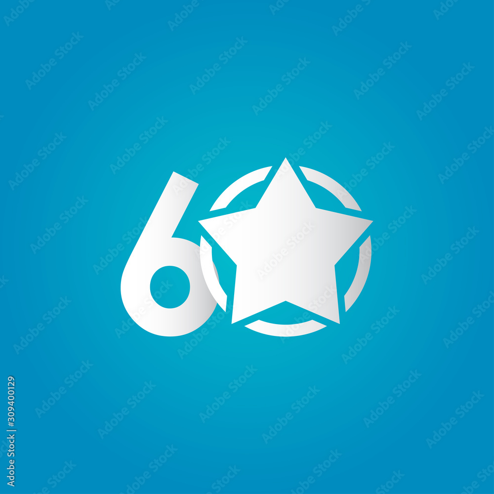 60 Years Anniversary Star White Celebration Vector Template Design Illustration 60 Years Anniversary Star White Celebration Vector Template Design Illustration