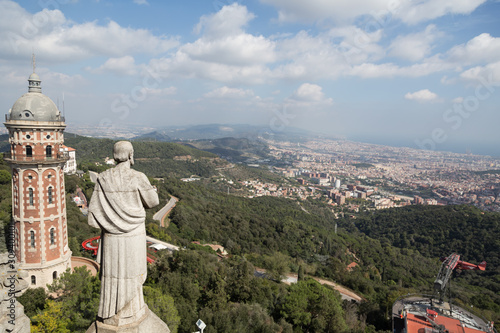 Spain, Barcelona tibidabo panorama