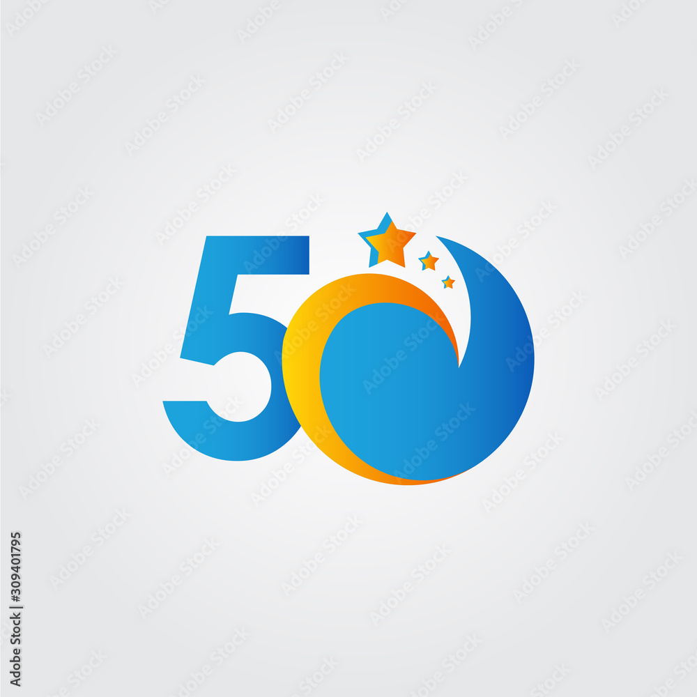 50 Years Anniversary Star Dash Blue Celebration Vector Template Design Illustration 50 Years Anniversary Star Dash Blue Celebration Vector Template Design Illustration