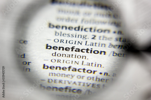The word or phrase Benefaction in a dictionary.