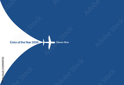 Color of the year 2020 classic blue, vector illustration