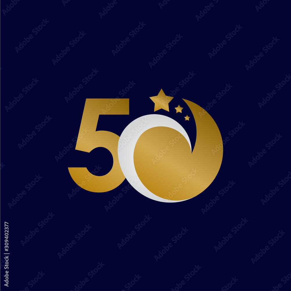 50 Years Anniversary Star Dash Gold Celebration Vector Template Design Illustration 50 Years Anniversary Star Dash Gold Celebration Vector Template Design Illustration
