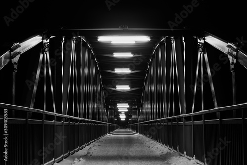 The symetry of a bridge in night time photo