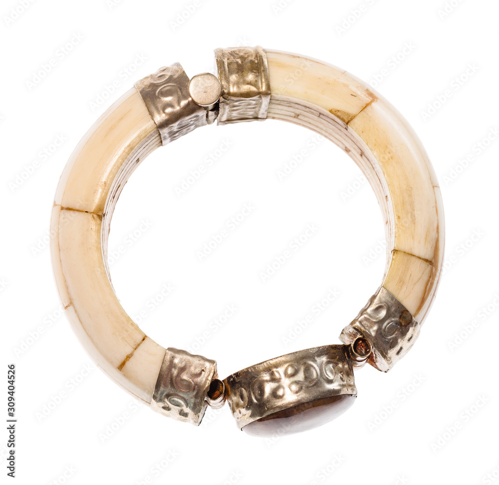 antique camel bone bracelet with stone insert Stock Photo Adobe