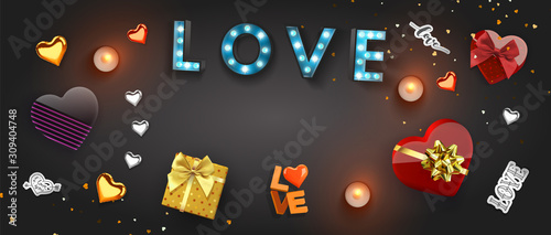Happy Valentine's Day banner template.