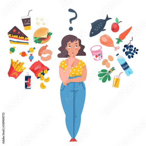 Choice between healthy and unhealthy food