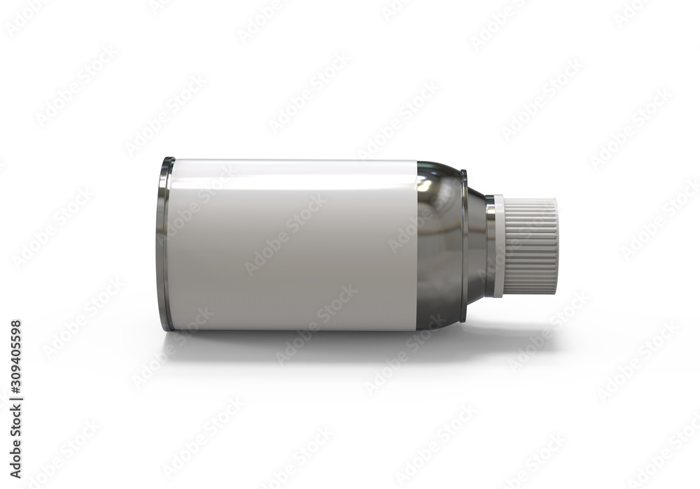 Tin can spray mock up template on isolated white background, 3d illustration Tin can spray mock up template on isolated white background, 3d illustration