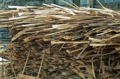 Stack of timber in a limber yard