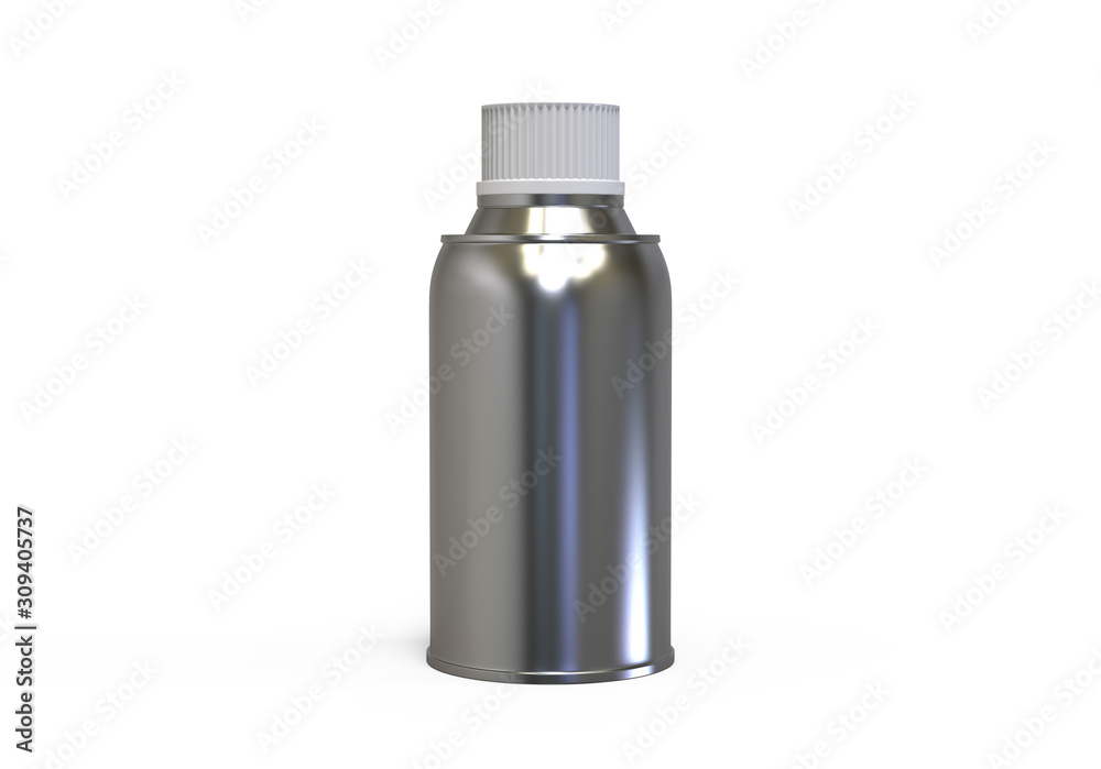 Tin can spray mock up template on isolated white background, 3d illustration Tin can spray mock up template on isolated white background, 3d illustration