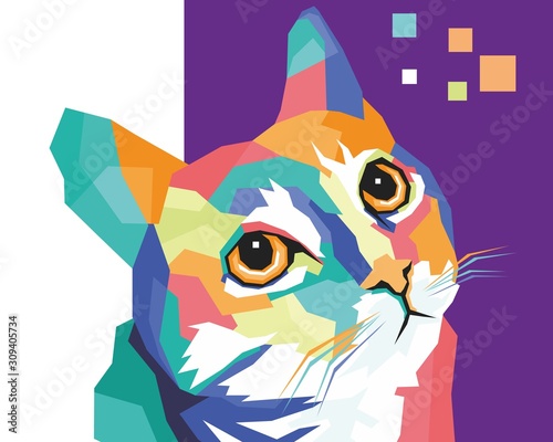 Wpap in style pop art cat awesome full color
