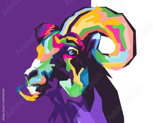 Wpap in style pop art goat awesome full color