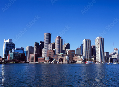 Boston Skyline and Rowes Wharf from the Harbor
