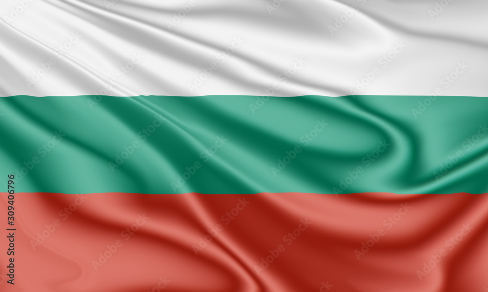 Flag of Bulgaria fluttering in the wind