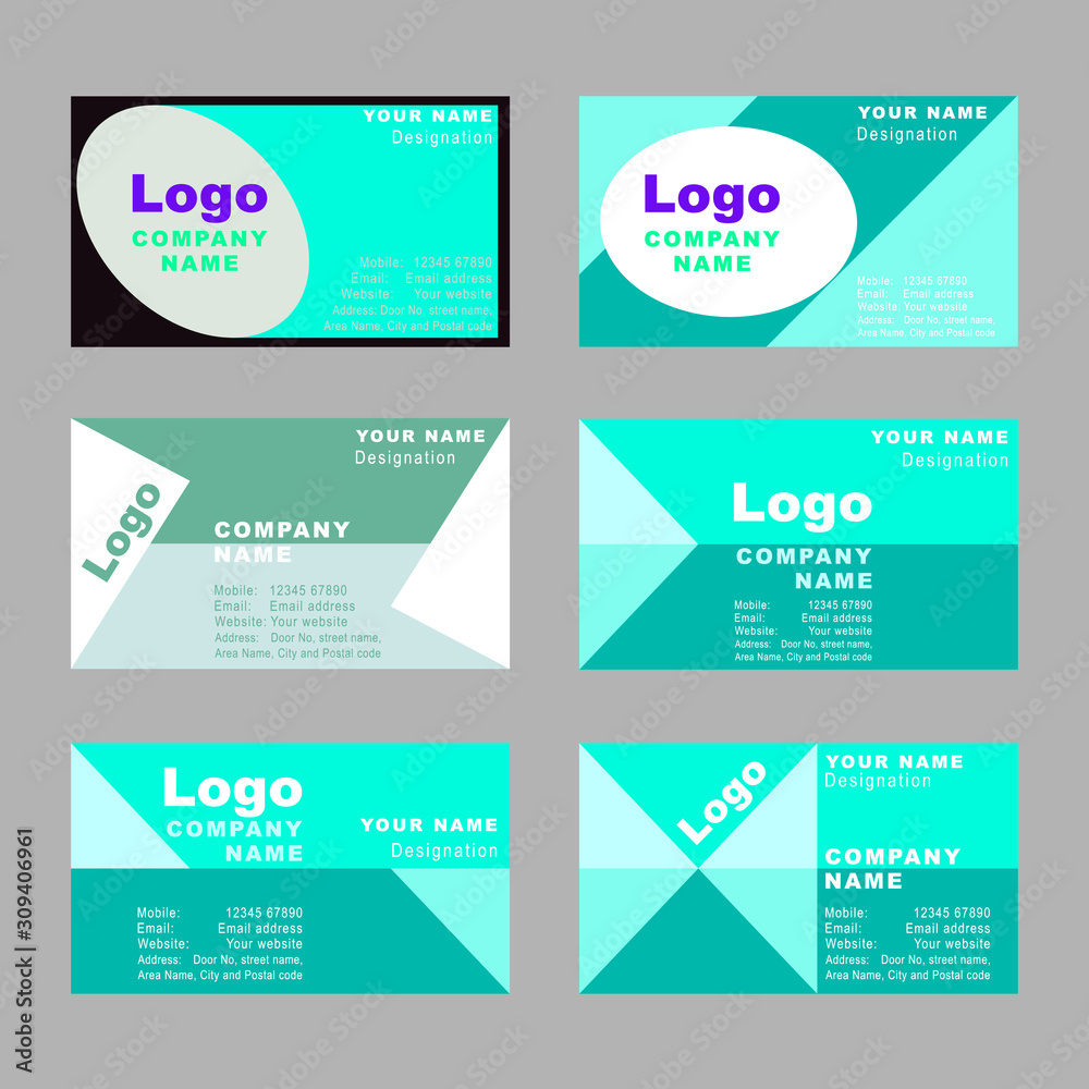 set of business cards