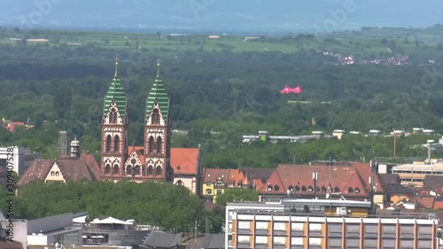 panoramic view of the church of Freiburg