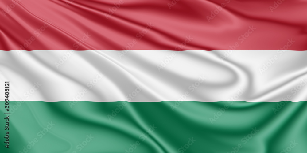 Flag of Hungary fluttering in the wind Flag of Hungary fluttering in the wind