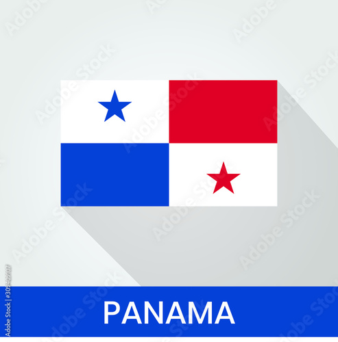 Flag of The Panama With Shadow