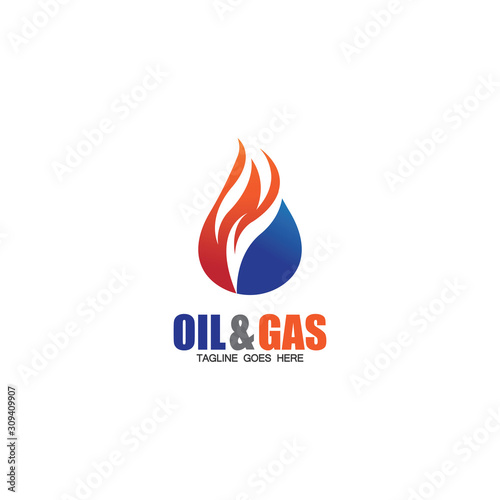 Oil and Gas logo design vector icon template © Sunar