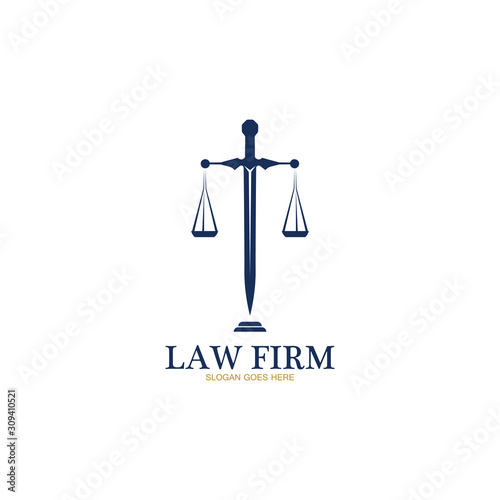 Law Firm logo and icon design template-vector