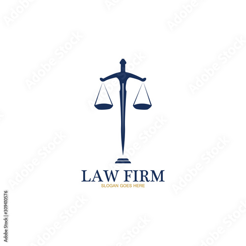 Law Firm logo and icon design template-vector