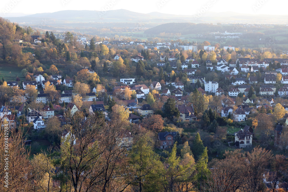 A view of the outlying regions of the city of Coburg in bavaria