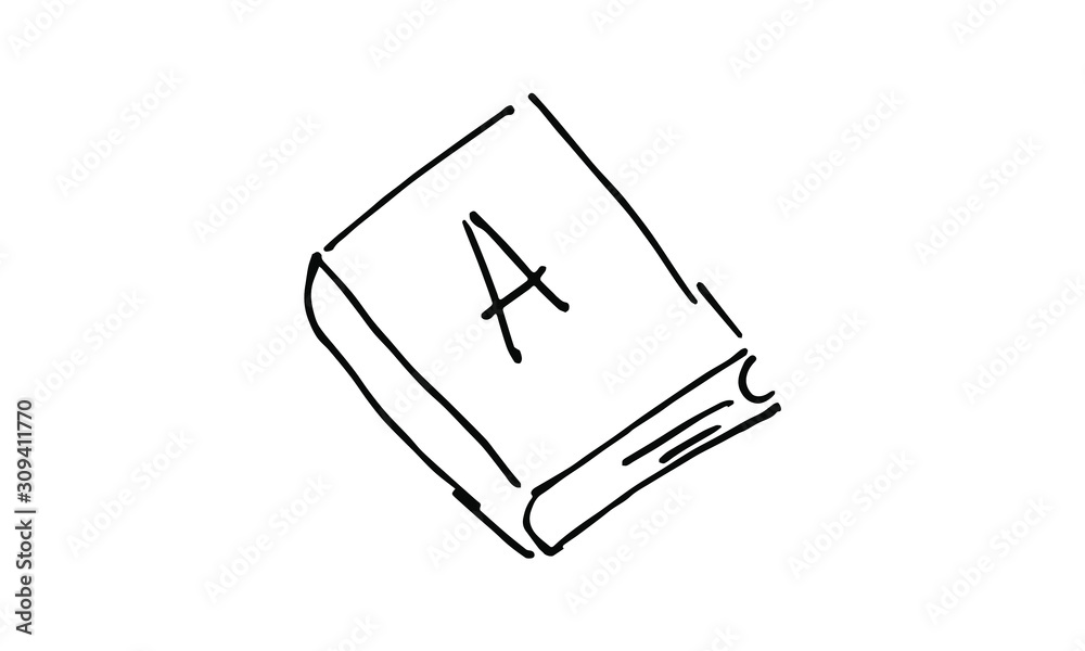 hand-drawn book the ABC's . scientific Doodle art. use it as a clipart ...
