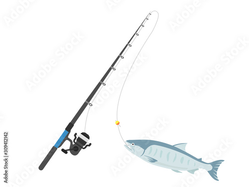 魚釣りのイラスト